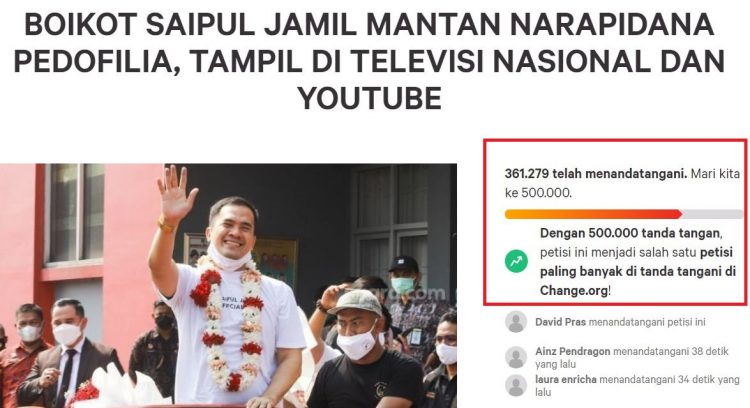 petisi boikot saiful jamil